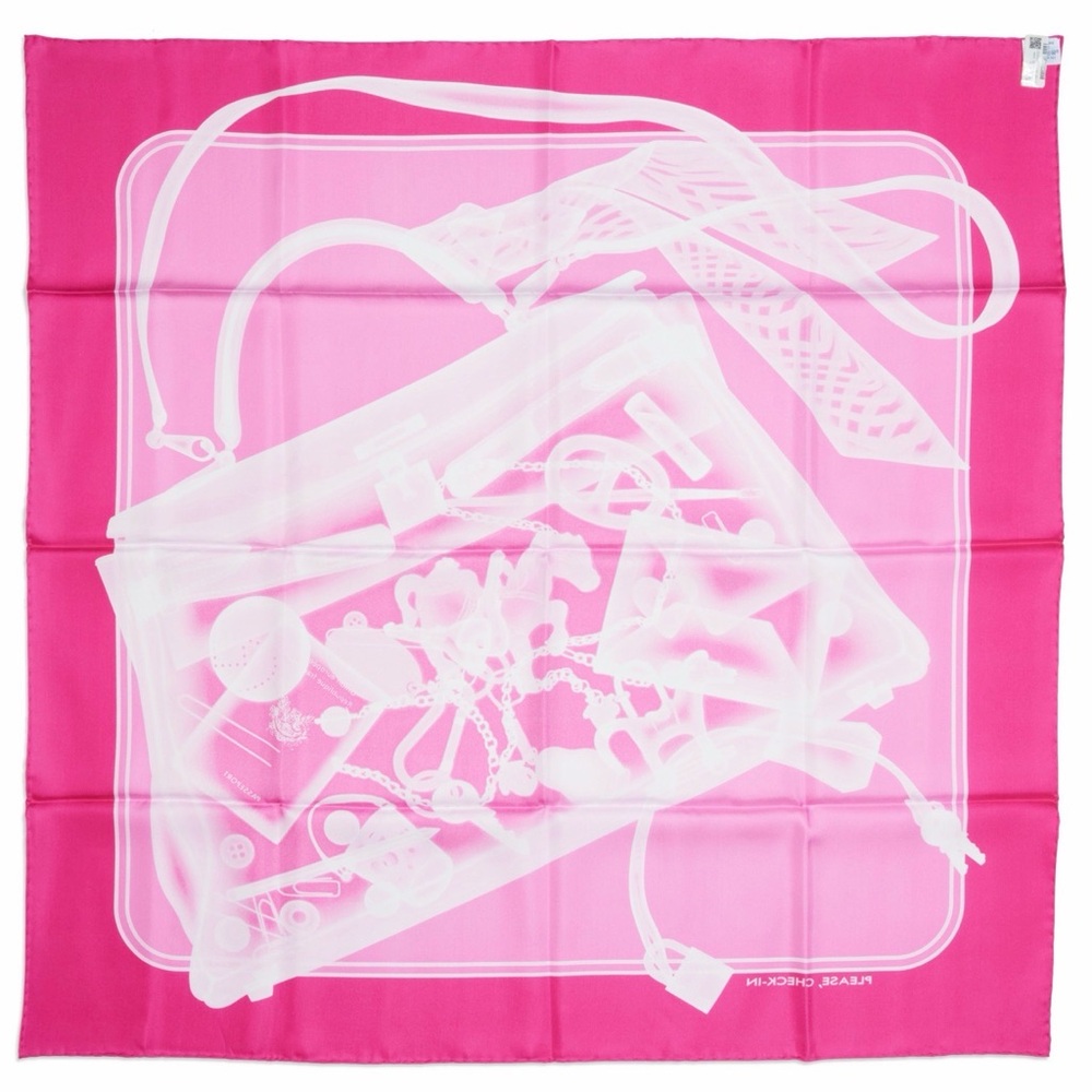 Hermes “Please Check In” - Dimitri Rybaltchenko Double Face Carrie 90 Silk Scarf - Picture 2 of 10